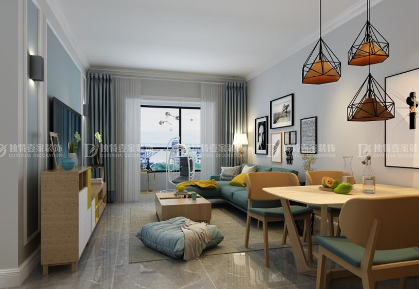 忻州華江苑92平北歐風(fēng)格兩室兩廳裝修效果圖